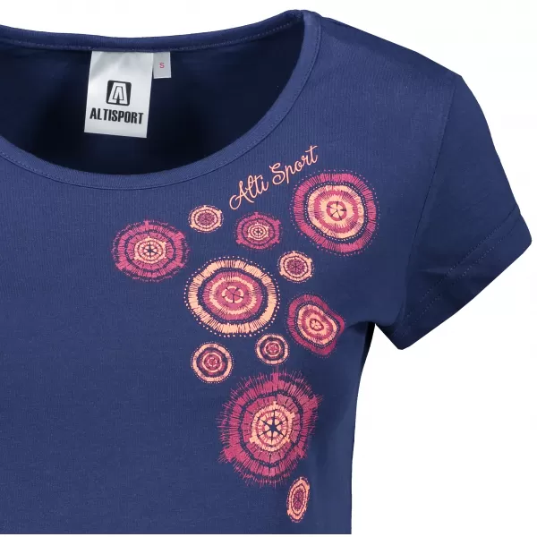  Damen-T-Shirt ALTISPORT ALW053122 MITTERNACHTSBLAU/ROSA 