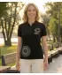 Damen-T-Shirt mit Kragen ALTISPORT ALW024210 SCHWARZ UND GOLD