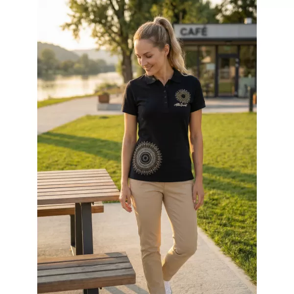  Damen-T-Shirt mit Kragen ALTISPORT ALW024210 NAVY BLAU 