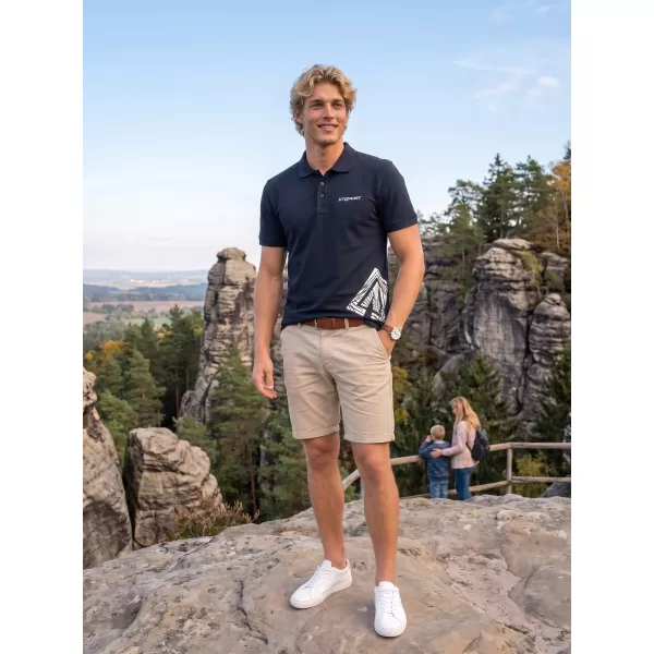 Herren-T-Shirt mit Kragen ALTISPORT ALM013203 NAVY BLAU 