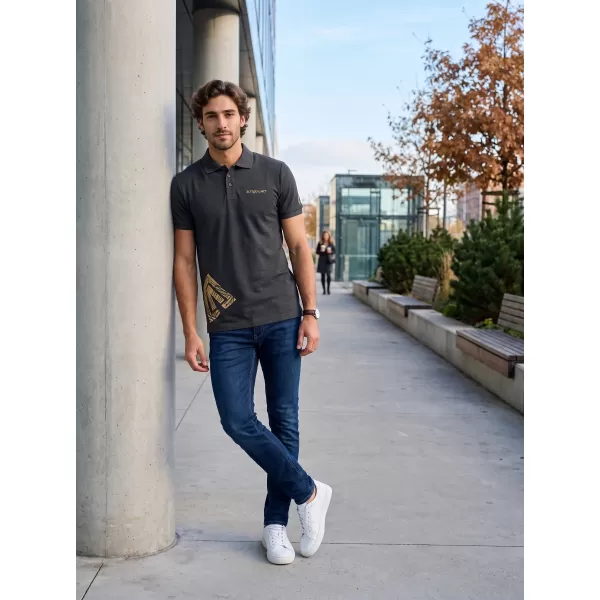  Herren-T-Shirt mit Kragen ALTISPORT ALM013203 ANTHRAZIT-HIGHLIGHT 