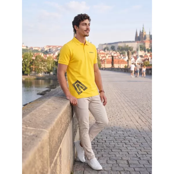  Herren-T-Shirt mit Kragen ALTISPORT ALM013203 GELB 