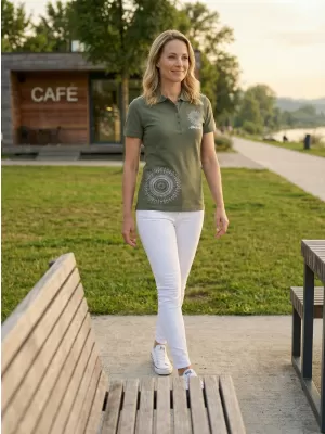 Damen-T-Shirt mit Kragen ALTISPORT ALW024210 KHAKI