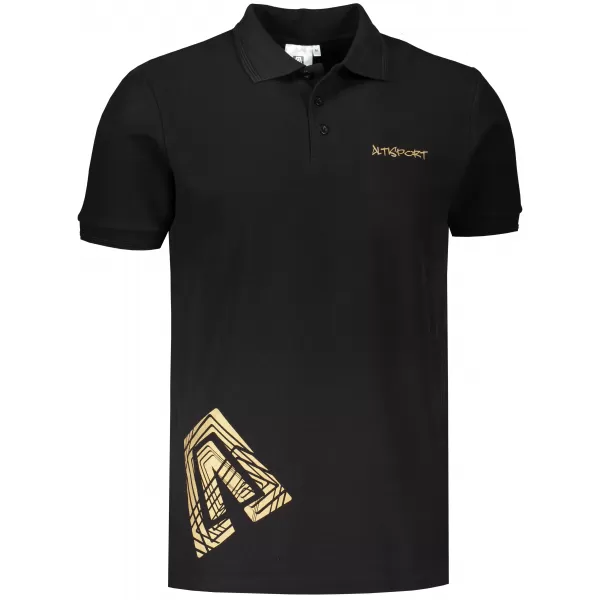  Herren-T-Shirt mit Kragen ALTISPORT ALM013203 SCHWARZ UND GOLD 