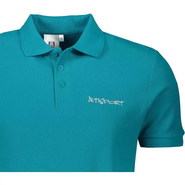 Herren-T-Shirt mit Kragen ALTISPORT ALM013203 DUNKLES TÜRKIS 