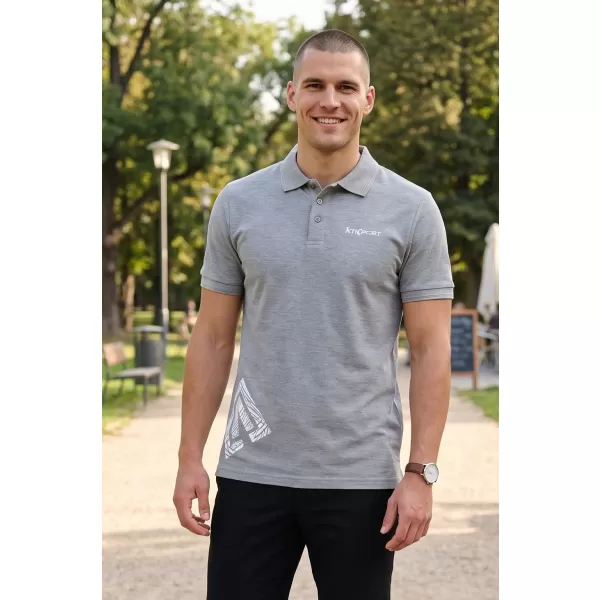  Herren-T-Shirt mit Kragen ALTISPORT ALM013203 DUNKELGRAUE HIGHLIGHTS 