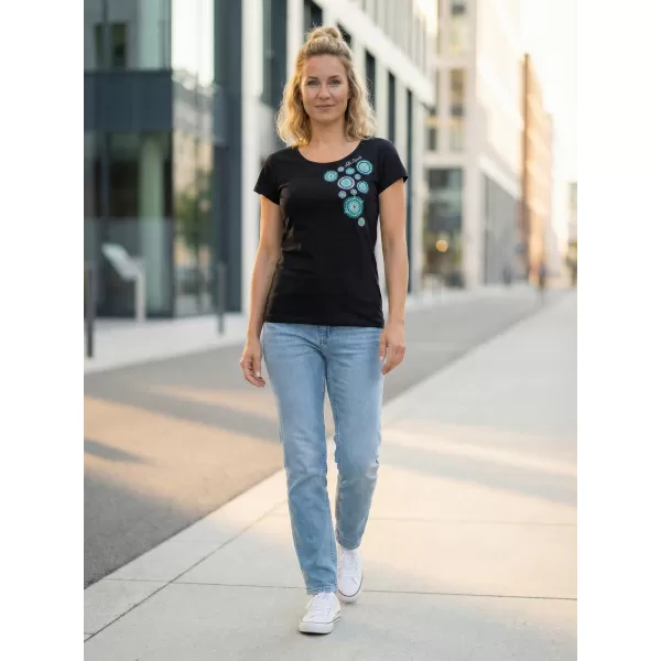  Damen-T-Shirt ALTISPORT ALW053122 SCHWARZ TÜRKIS 