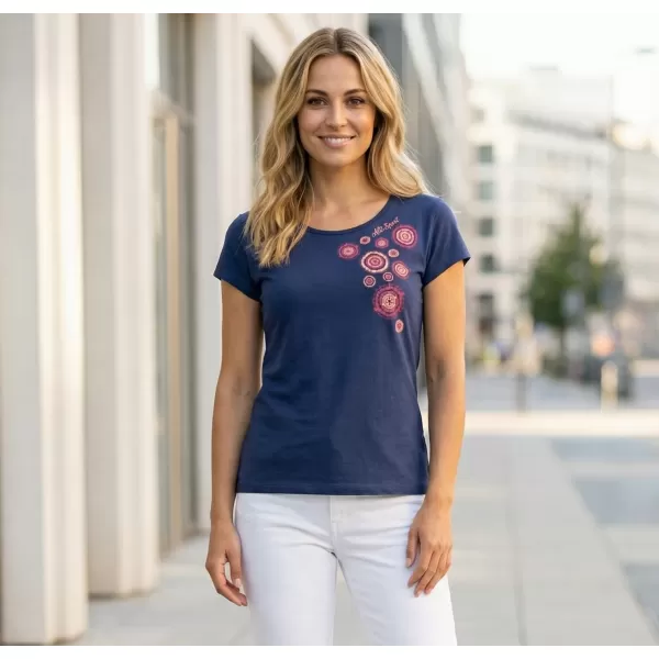  Damen-T-Shirt ALTISPORT ALW053122 MITTERNACHTSBLAU/ROSA 