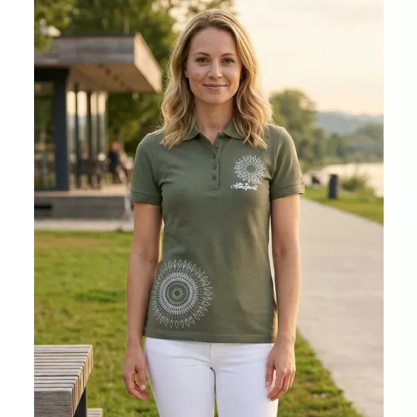  Damen-T-Shirt mit Kragen ALTISPORT ALW024210 KHAKI 