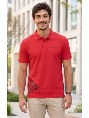 Herren-T-Shirt mit Kragen ALTISPORT ALM013203 ROT