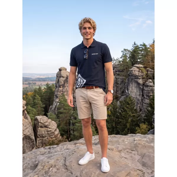  Herren-T-Shirt mit Kragen ALTISPORT ALM013203 NAVY BLAU 