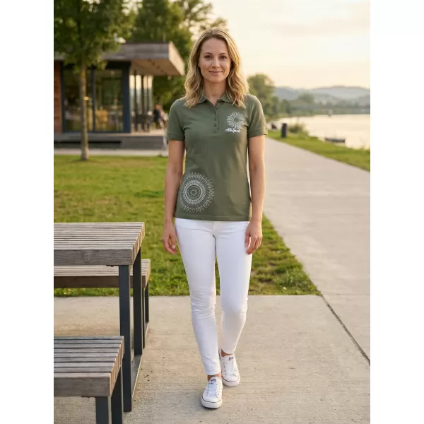  Damen-T-Shirt mit Kragen ALTISPORT ALW024210 KHAKI 