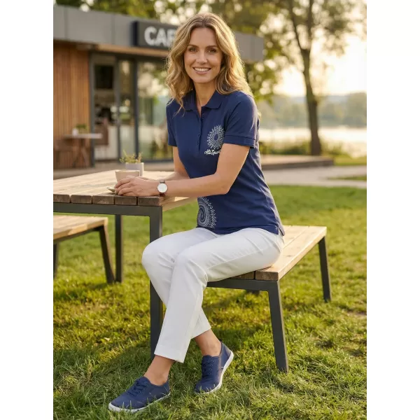  Damen-T-Shirt mit Kragen ALTISPORT ALW024210 MITTERNACHTSBLAU 
