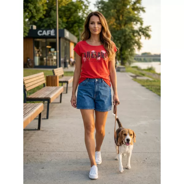  Damen-T-Shirt KIXMI LEA ROT 