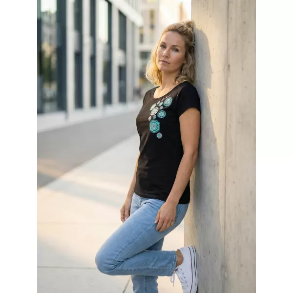  Damen-T-Shirt ALTISPORT ALW053122 SCHWARZ TÜRKIS 