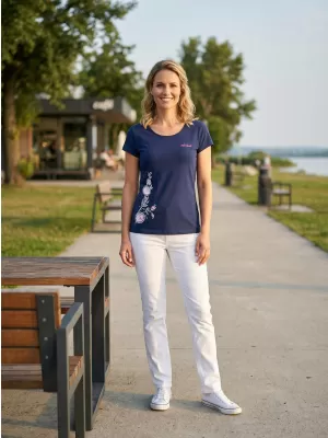 Damen-T-Shirt ALTISPORT ALW055122 MITTERNACHTSBLAU/ROSA