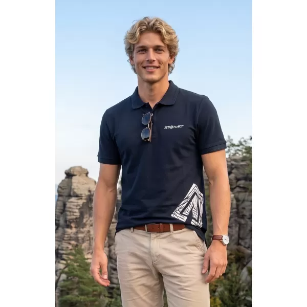  Herren-T-Shirt mit Kragen ALTISPORT ALM013203 NAVY BLAU 