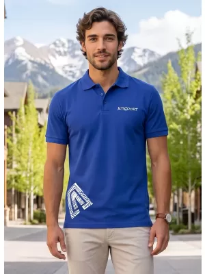 Herren-T-Shirt mit Kragen ALTISPORT ALM013203 KÖNIGSBLAU
