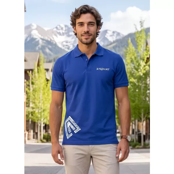  Herren-T-Shirt mit Kragen ALTISPORT ALM013203 KÖNIGSBLAU 