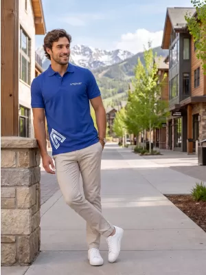 Herren-T-Shirt mit Kragen ALTISPORT ALM013203 KÖNIGSBLAU