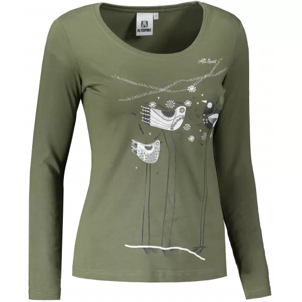  Dámské triko s dlouhým rukávem ALTISPORT CARRYOVER ALW043169 KHAKI 