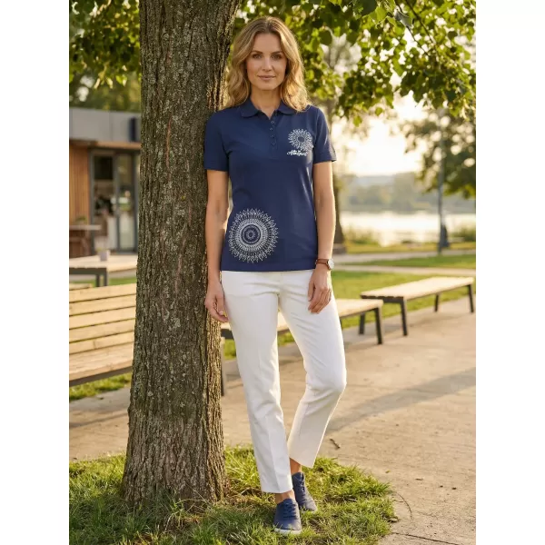  Damen-T-Shirt mit Kragen ALTISPORT ALW024210 MITTERNACHTSBLAU 