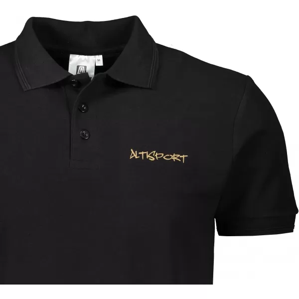  Herren-T-Shirt mit Kragen ALTISPORT ALM013203 SCHWARZ UND GOLD 