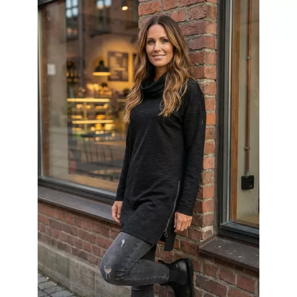  Erweitertes Damen-Sweatshirt KIXMI LUCKY SCHWARZ 