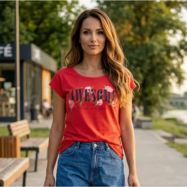  Damen-T-Shirt KIXMI LEA ROT 