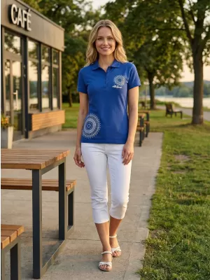 Damen-T-Shirt mit Kragen ALTISPORT ALW024210 KÖNIGSBLAU