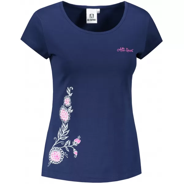  Damen-T-Shirt ALTISPORT ALW055122 MITTERNACHTSBLAU/ROSA 
