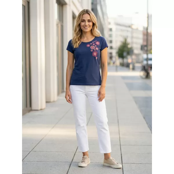  Damen-T-Shirt ALTISPORT ALW053122 MITTERNACHTSBLAU/ROSA 
