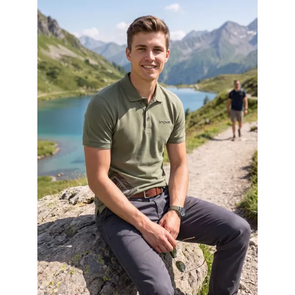  Herren-T-Shirt mit Kragen ALTISPORT ALM013203 KHAKI 