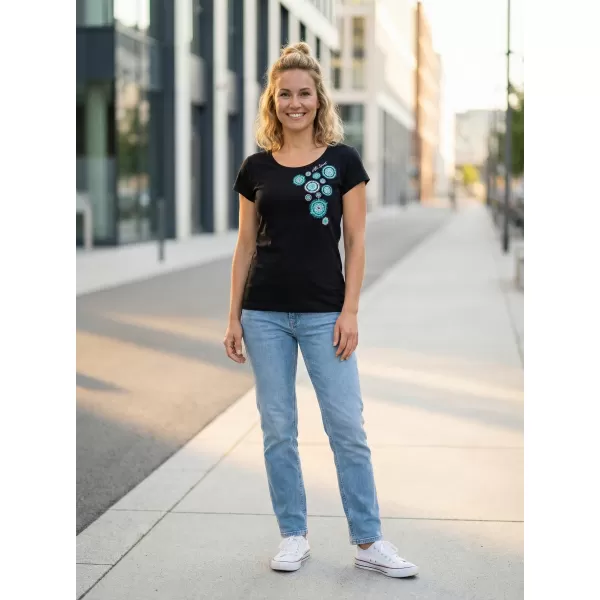  Damen-T-Shirt ALTISPORT ALW053122 SCHWARZ TÜRKIS 