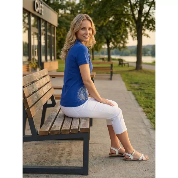  Damen-T-Shirt mit Kragen ALTISPORT ALW024210 KÖNIGSBLAU 
