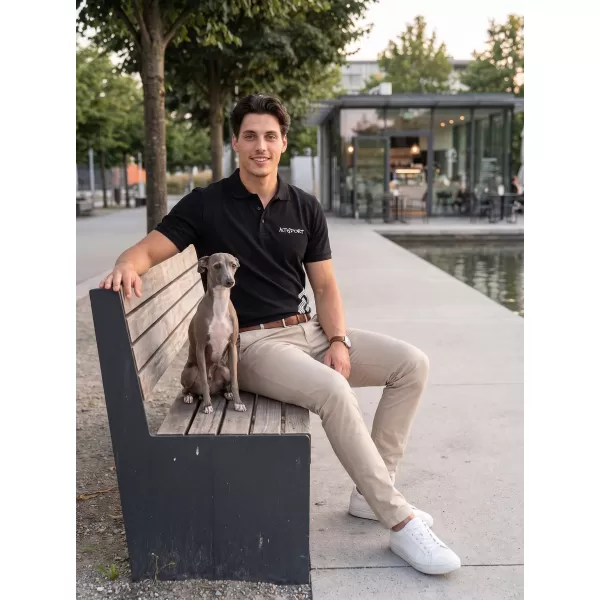  Herren-T-Shirt mit Kragen ALTISPORT ALM013203 SCHWARZ UND WEIß 