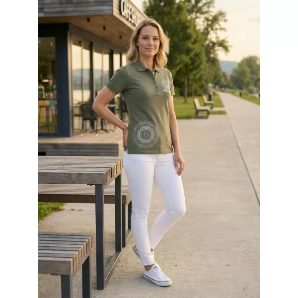  Damen-T-Shirt mit Kragen ALTISPORT ALW024210 KHAKI 