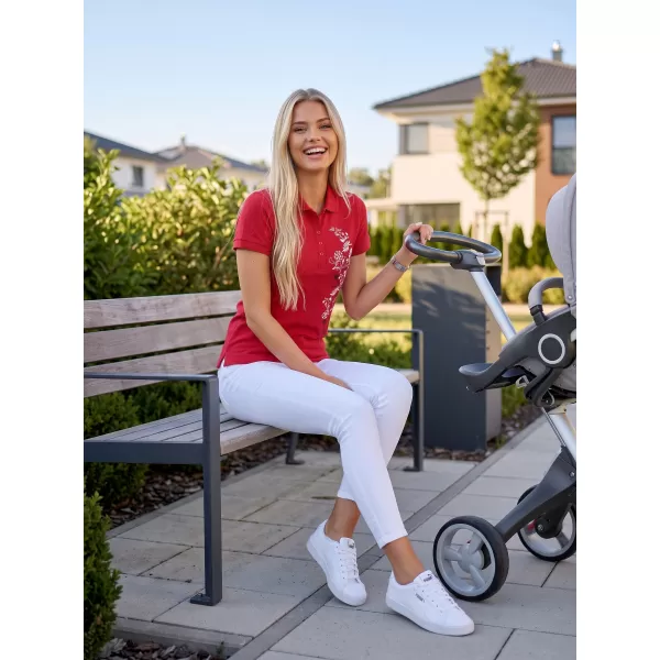  Dámské triko s límečkem ALTISPORT CARRYOVER ALW029210 ČERVENÁ 