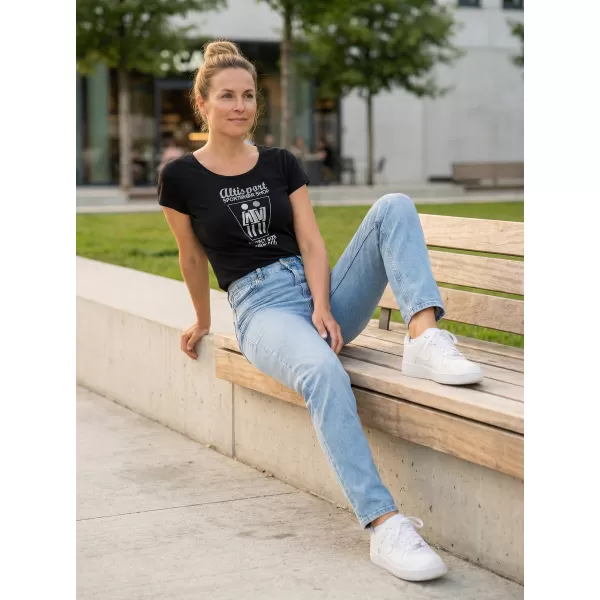  Damen-T-Shirt ALTISPORT ALW049122 SCHWARZ UND SILBER 