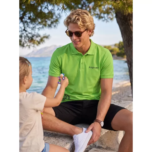  Herren-T-Shirt mit Kragen ALTISPORT ALM013203 APFELGRÜN 