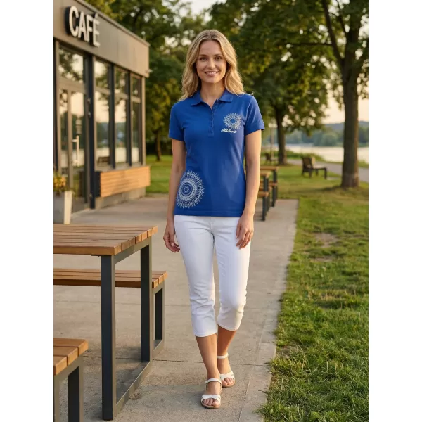  Damen-T-Shirt mit Kragen ALTISPORT ALW024210 KÖNIGSBLAU 