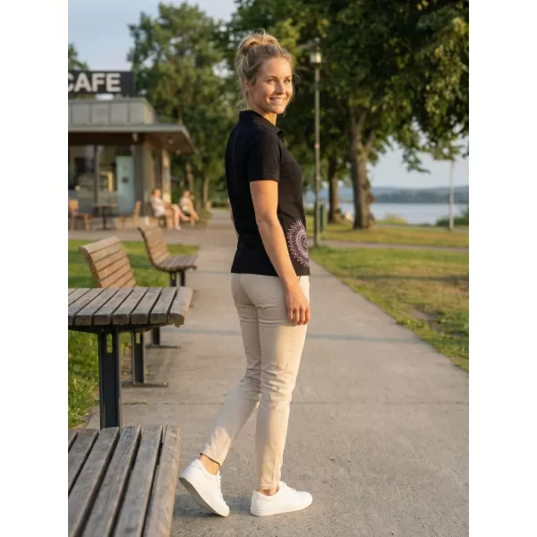 Damen-T-Shirt mit Kragen ALTISPORT ALW024210 SCHWARZ ROSA 