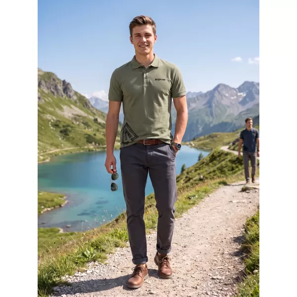  Herren-T-Shirt mit Kragen ALTISPORT ALM013203 KHAKI 
