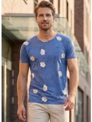 Herren-T-Shirt KIXMI LARRY BLAU