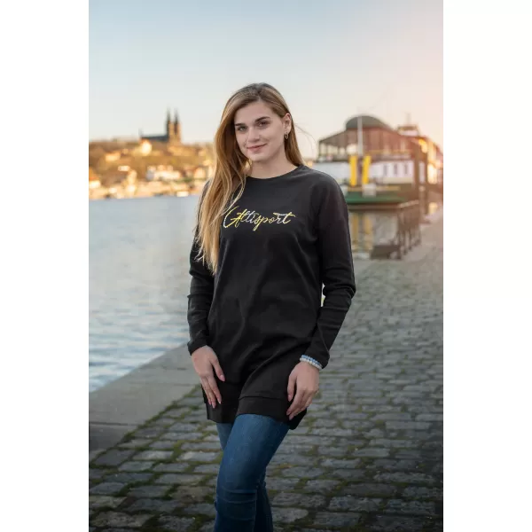 Erweitertes Damen-Sweatshirt ALTISPORT CEINA LSWT307 SCHWARZ 