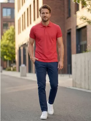 Herren-T-Shirt KIXMI LOUIS ROT