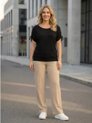 Frauen t -Shirt mit kurzen Ärmeln SAM 73 SUSAN WT 813 SCHWARZ
