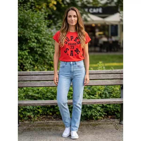  Frauen t -Shirt mit kurzen Ärmeln SAM 73 ROBYN WT 814 ROT 
