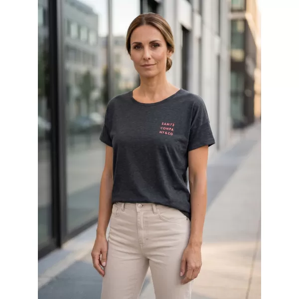  Frauen t -Shirt mit kurzen Ärmeln SAM 73 SIAN WT 820 SCHWARZ 