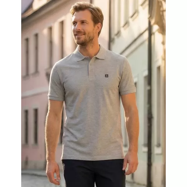  Pánské triko s límečkem ALTISPORT CARRYOVER ALM065203 TMAVĚ ŠEDÝ MELÍR 